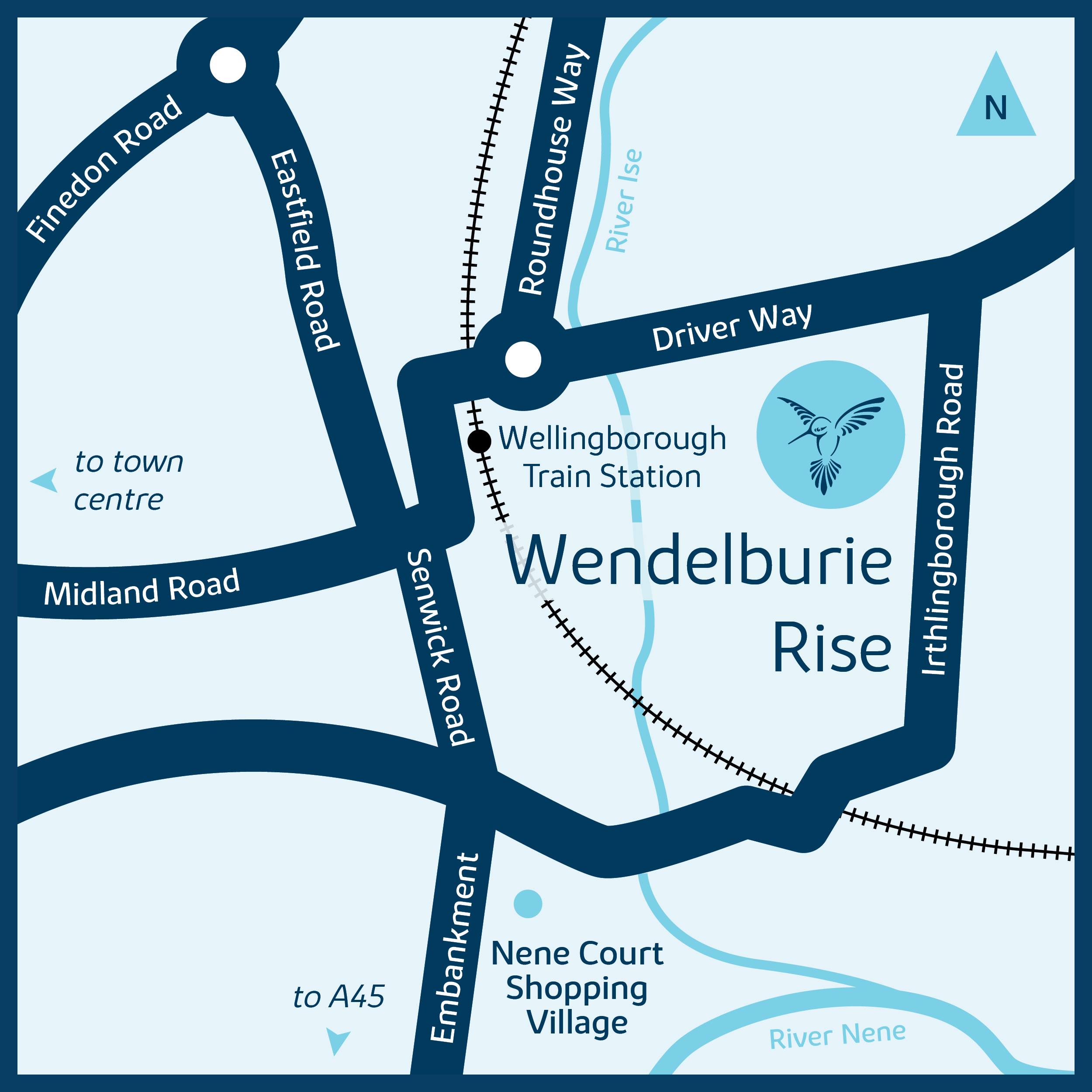 Development map for wendelburie rise in stanton cross